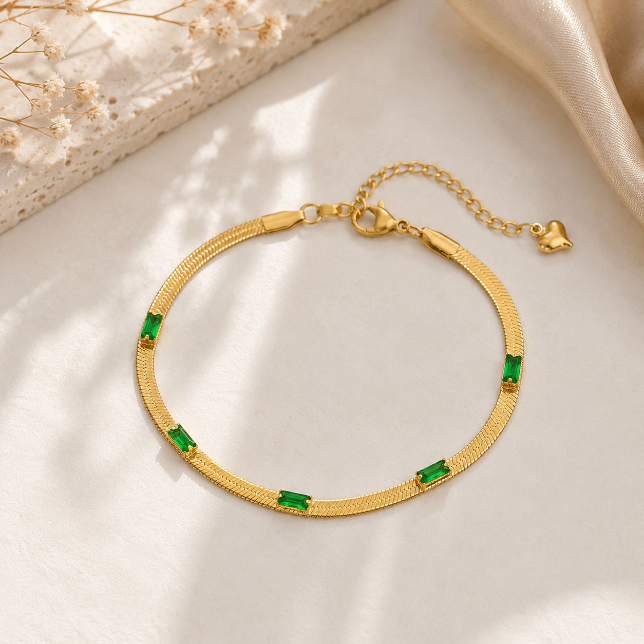 Lucky Charm Green Stone Bracelet