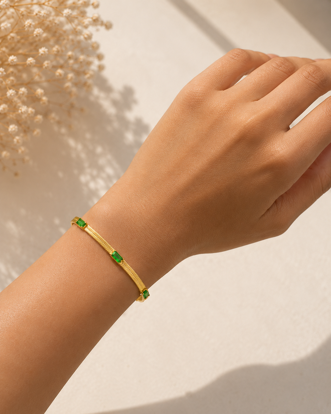 Lucky Charm Green Stone Bracelet