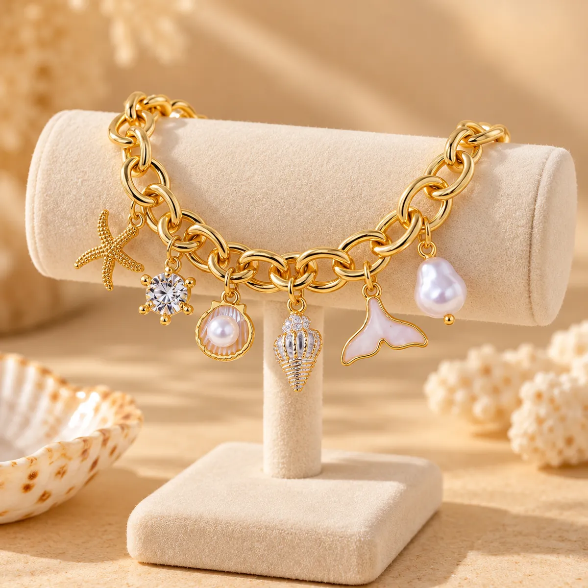 Ivory Beach Charm Bracelet | Waterproof & Anti-Tarnish