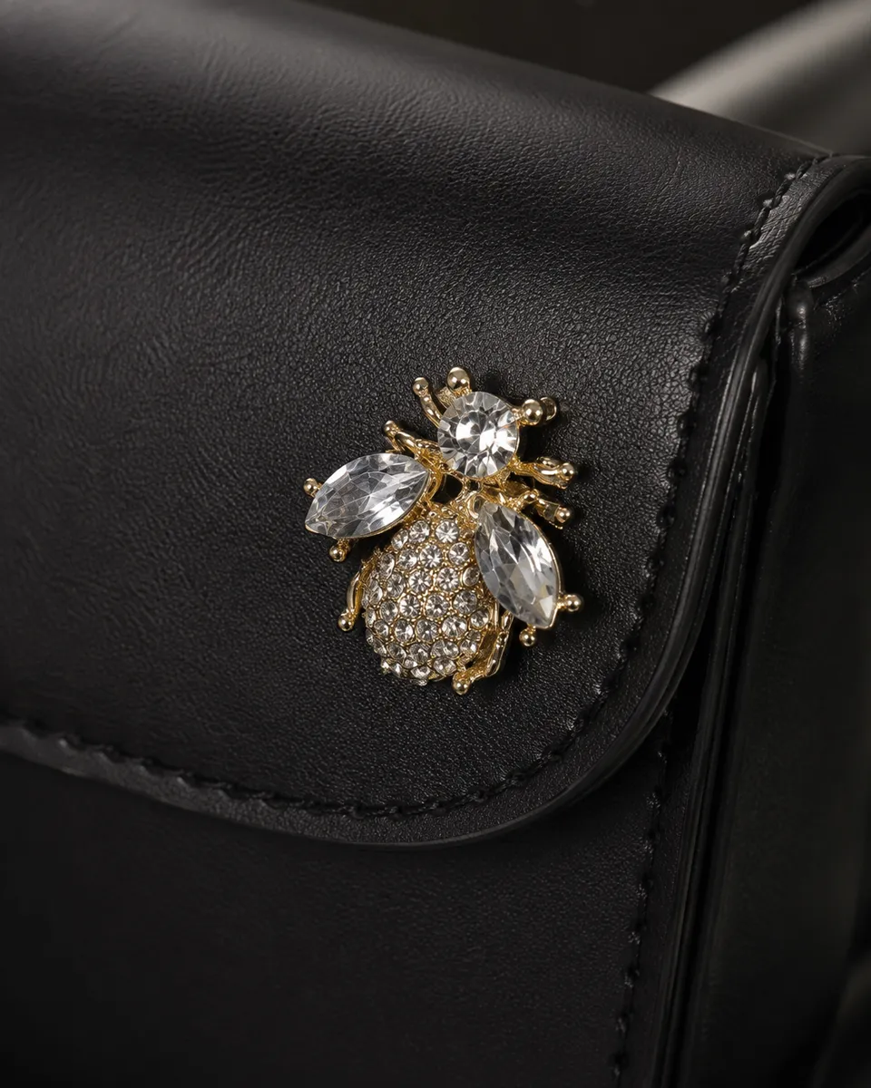 Champagne Problems Crystal Wing Bee Brooch – Gold-Tone Lapel Pin