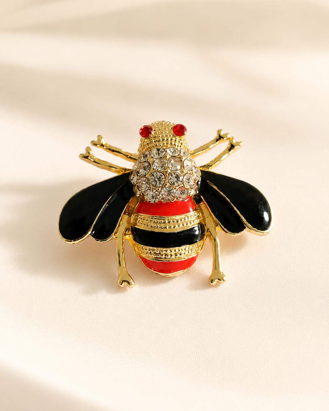 Queen Bee Energy Enamel Honeybee Brooch – Gold-Tone Alloy Lapel Pin