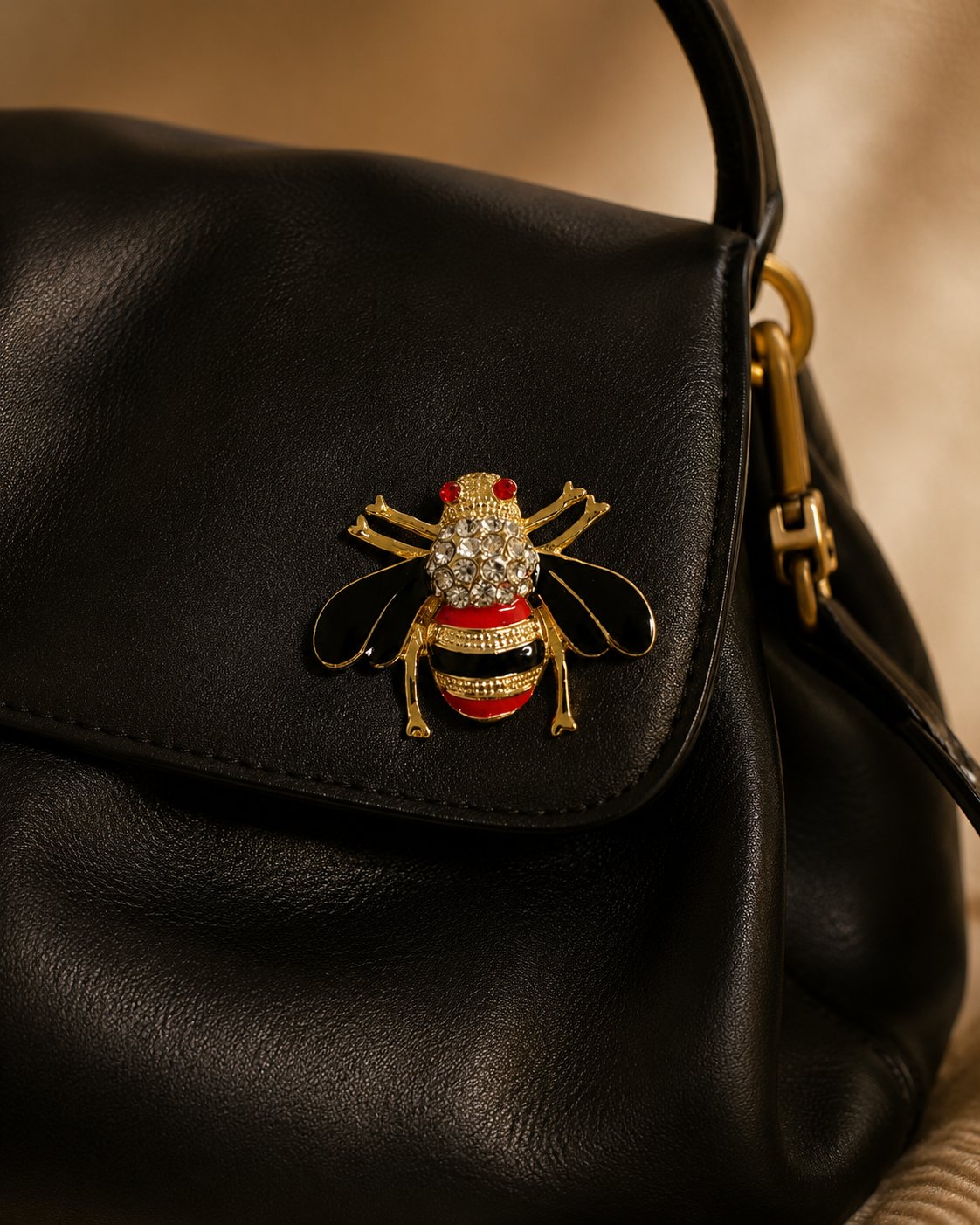 Queen Bee Energy Enamel Honeybee Brooch – Gold-Tone Alloy Lapel Pin