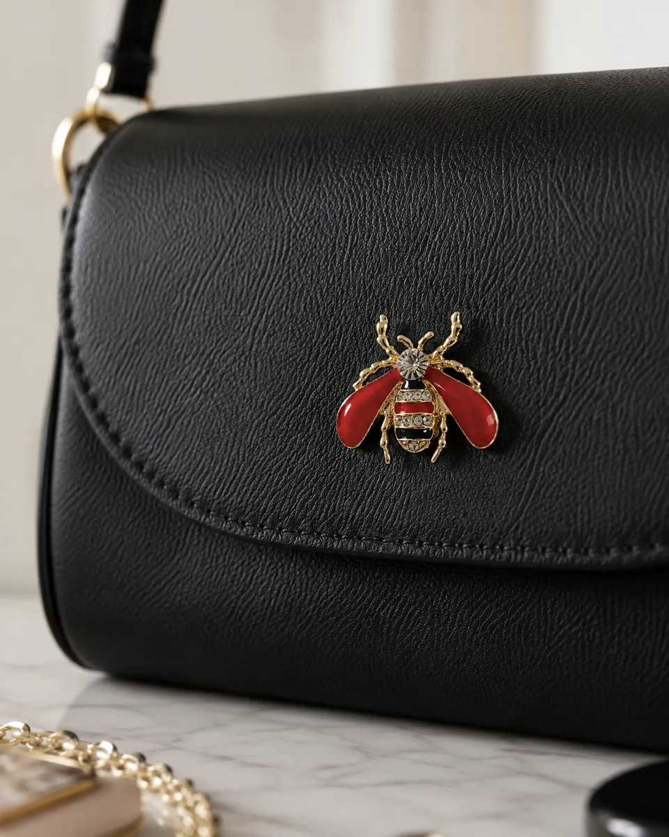 Honey, I'm Home! Red Wing Bee Brooch – Gold-Tone Lapel Pin