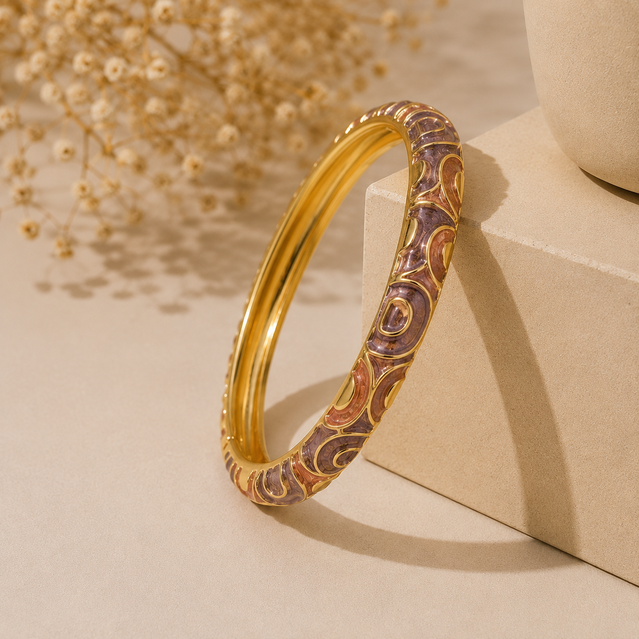 Velvet Sunset Circle Enamel Bangle