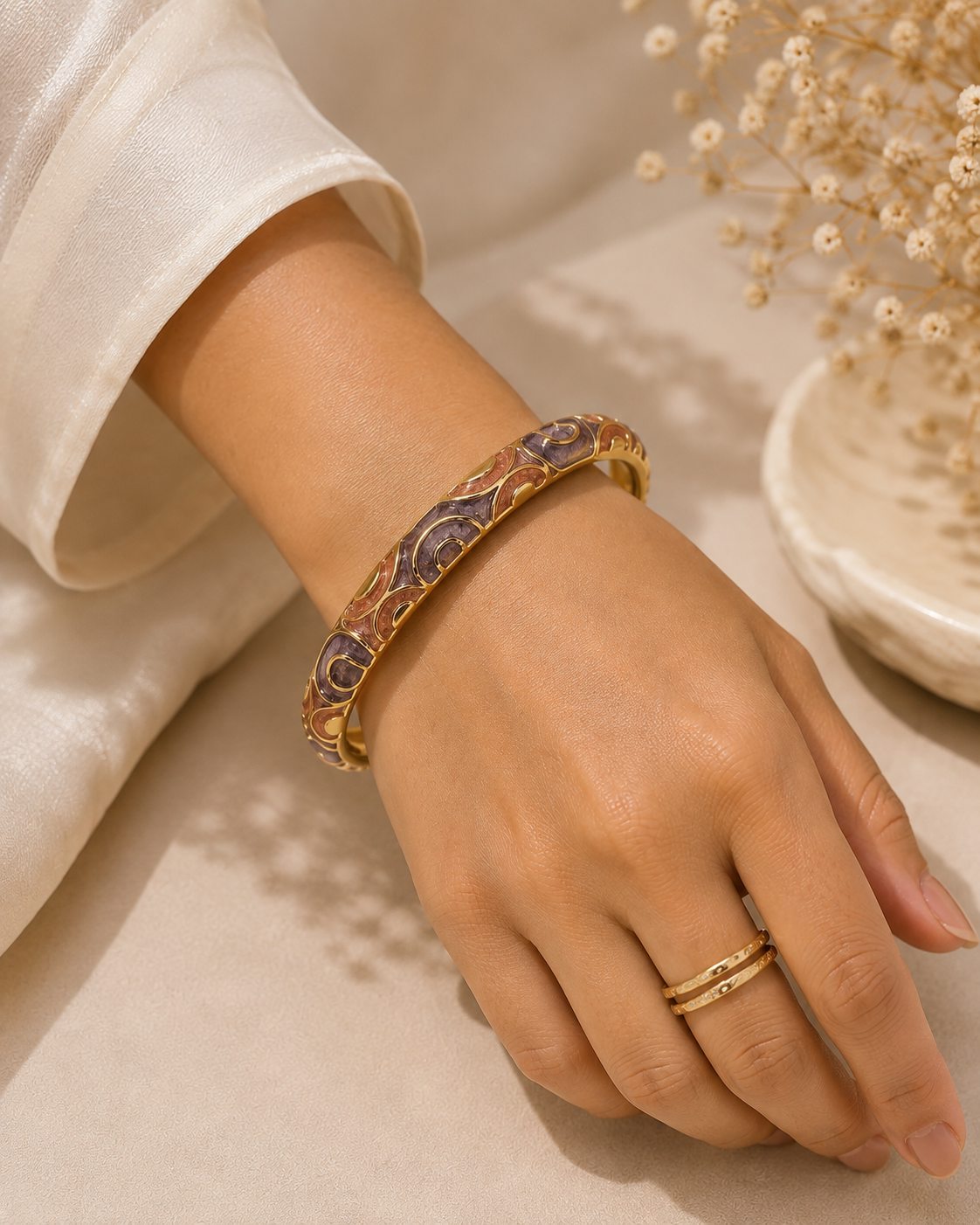 Velvet Sunset Circle Enamel Bangle