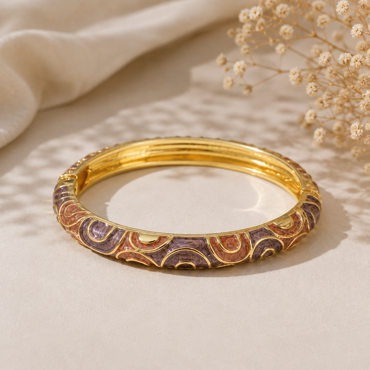 Velvet Sunset Circle Enamel Bangle