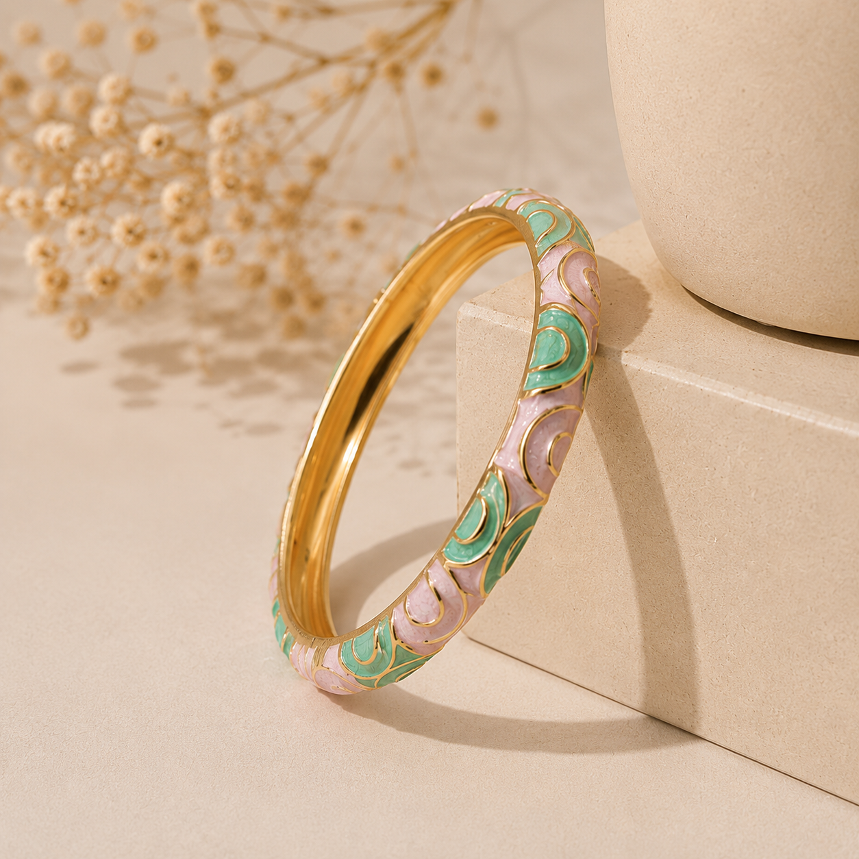 Watermelon Sugar Circle Enamel Bangle