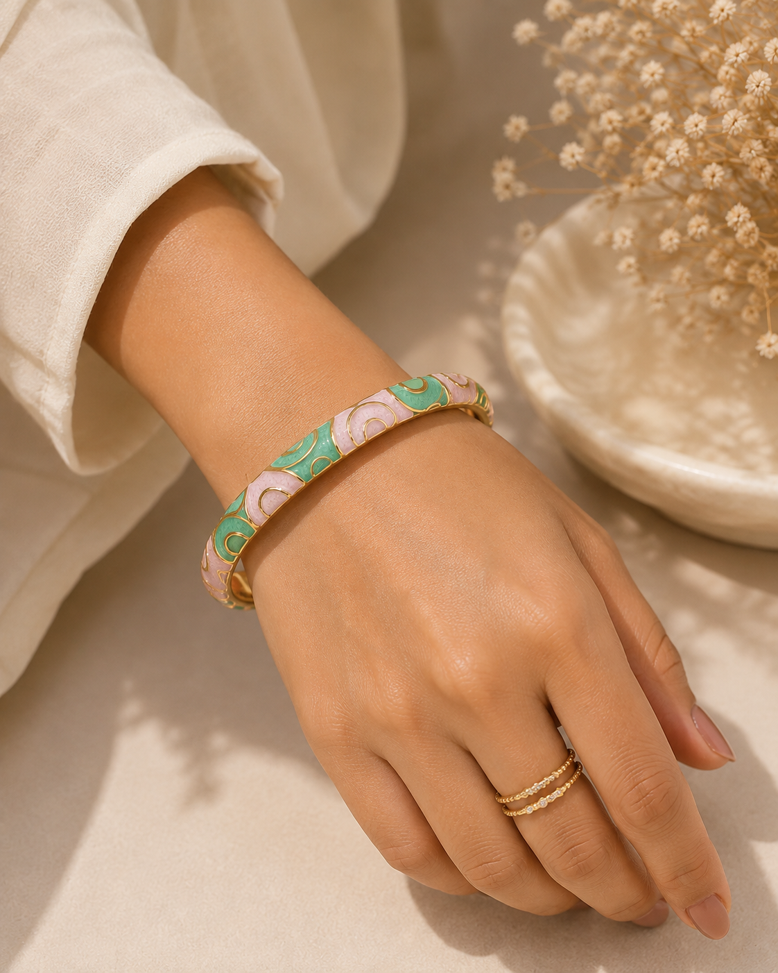 Watermelon Sugar Circle Enamel Bangle