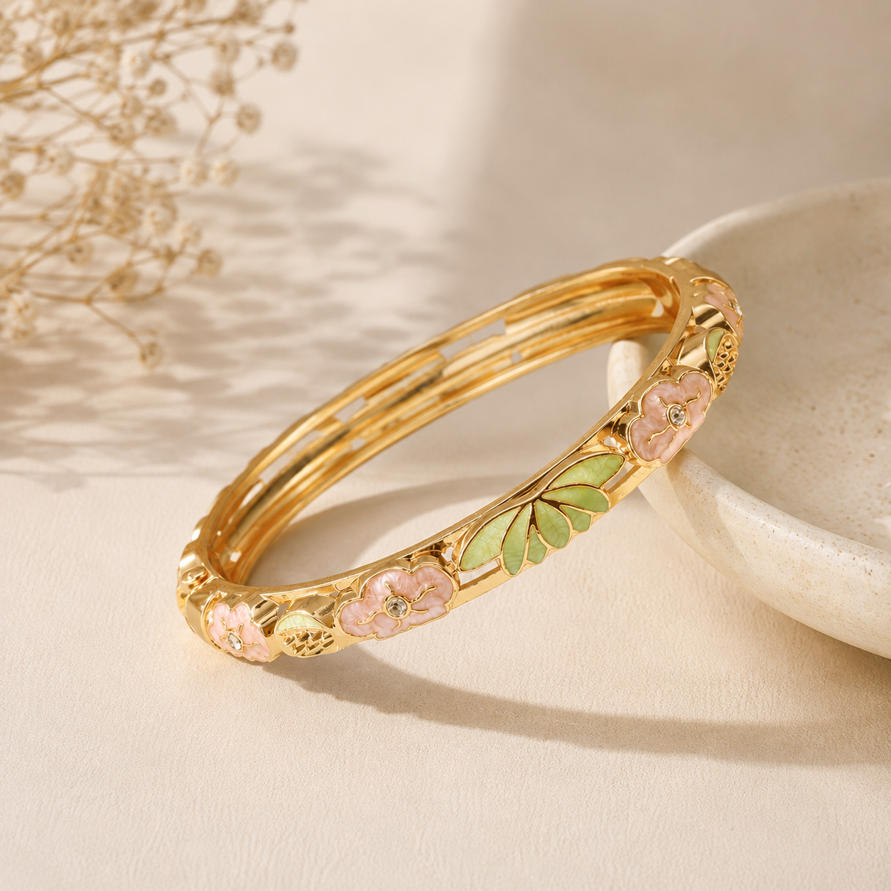 Lotus Bloom Enamel Bangle