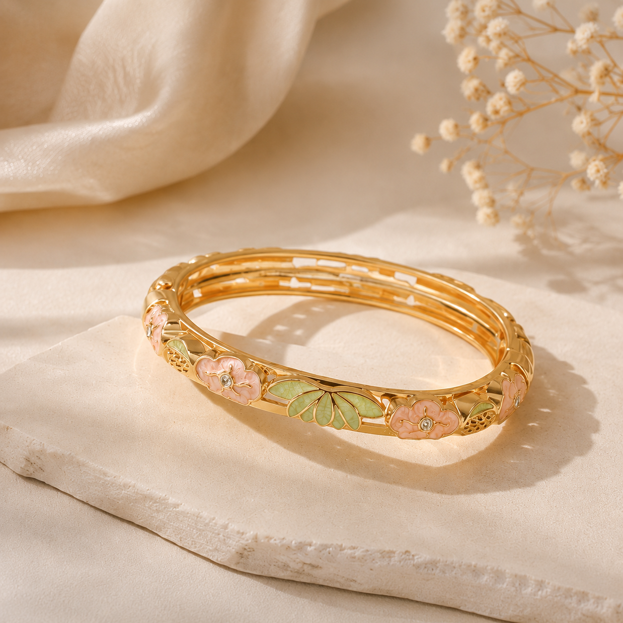 Lotus Bloom Enamel Bangle