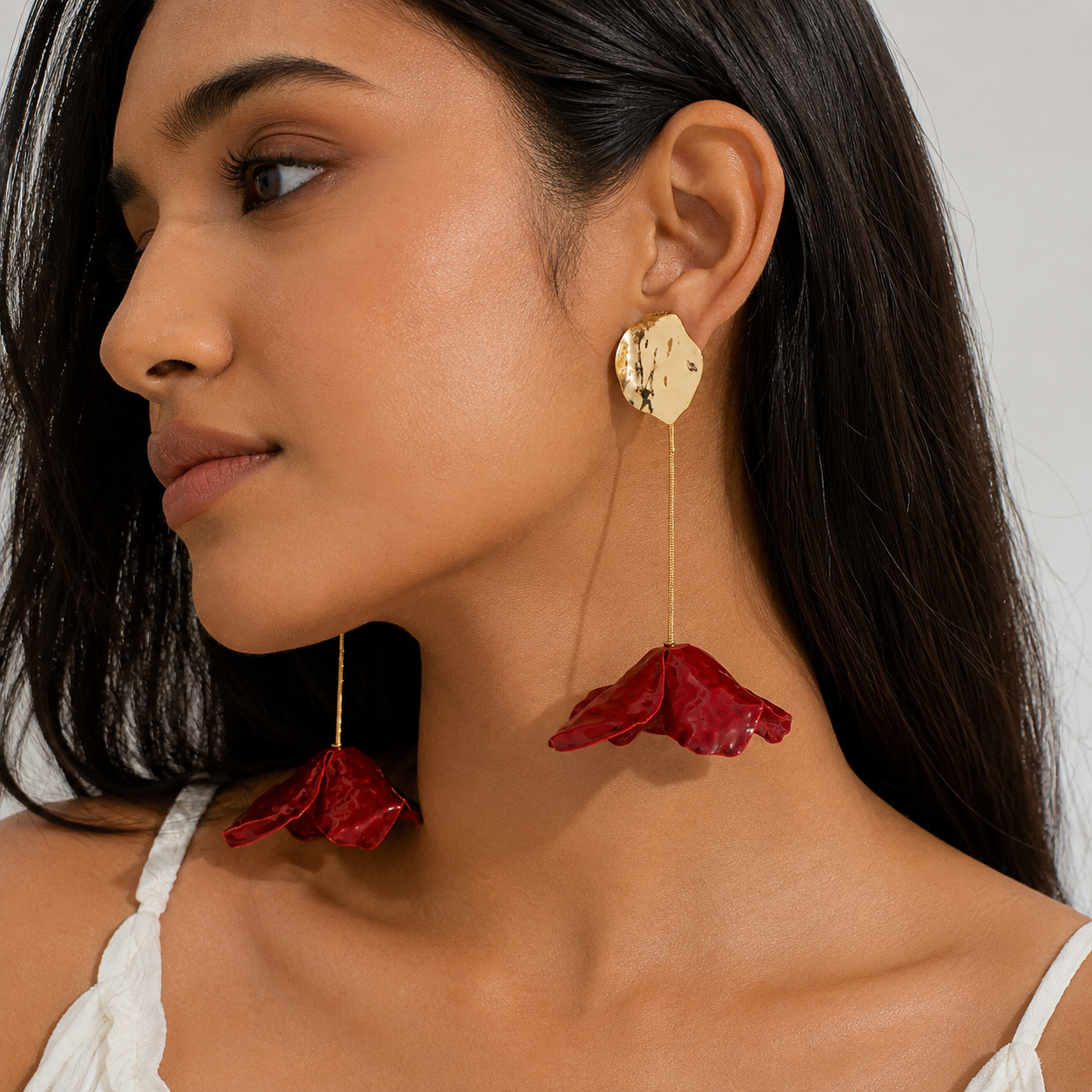 Wild Rose Gilded Drop Earrings