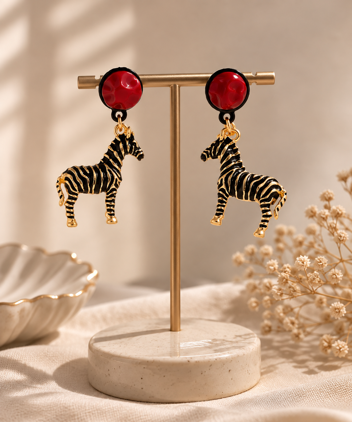 Untamed Chic Zebra Statement Earrings