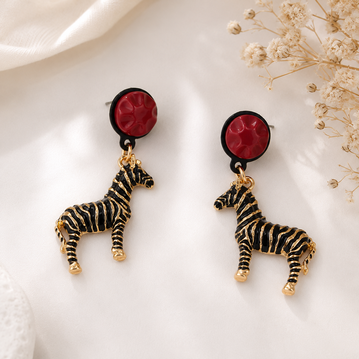 Untamed Chic Zebra Statement Earrings