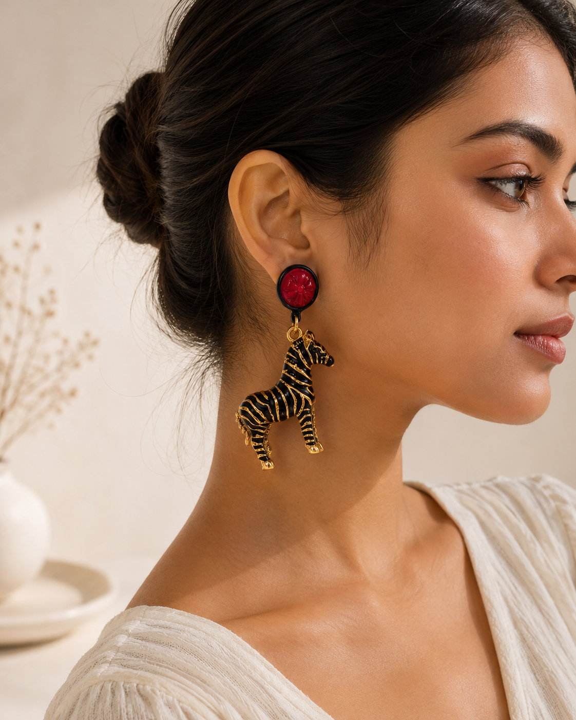 Untamed Chic Zebra Statement Earrings