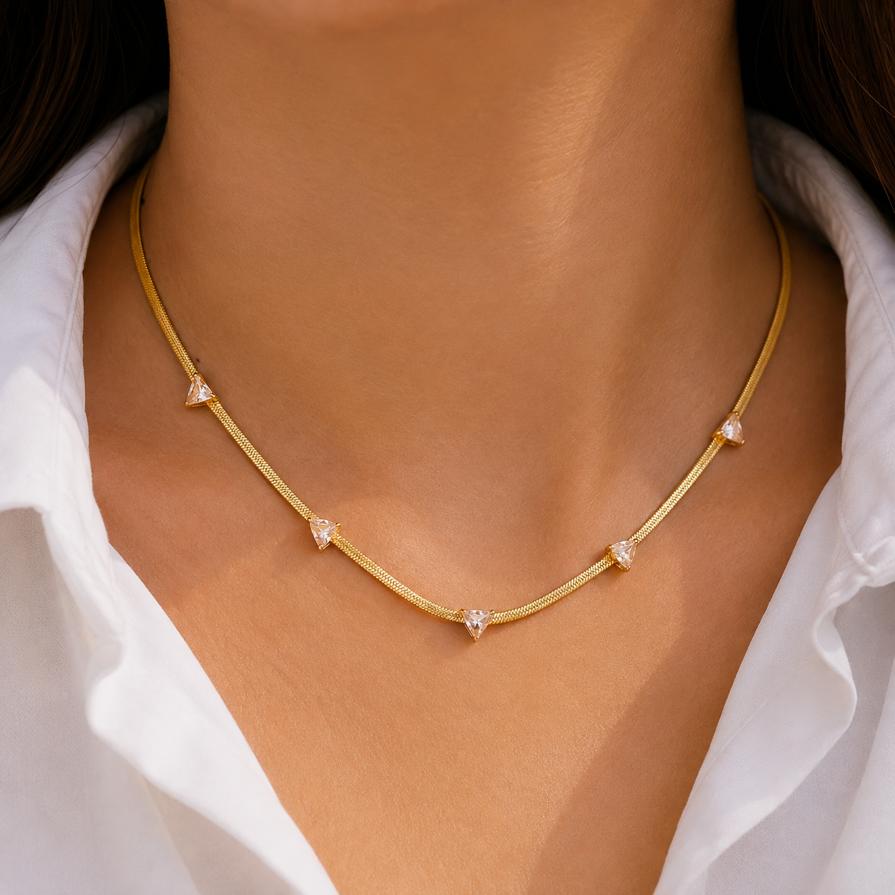 Prism Luxe Dainty Diamond Necklace
