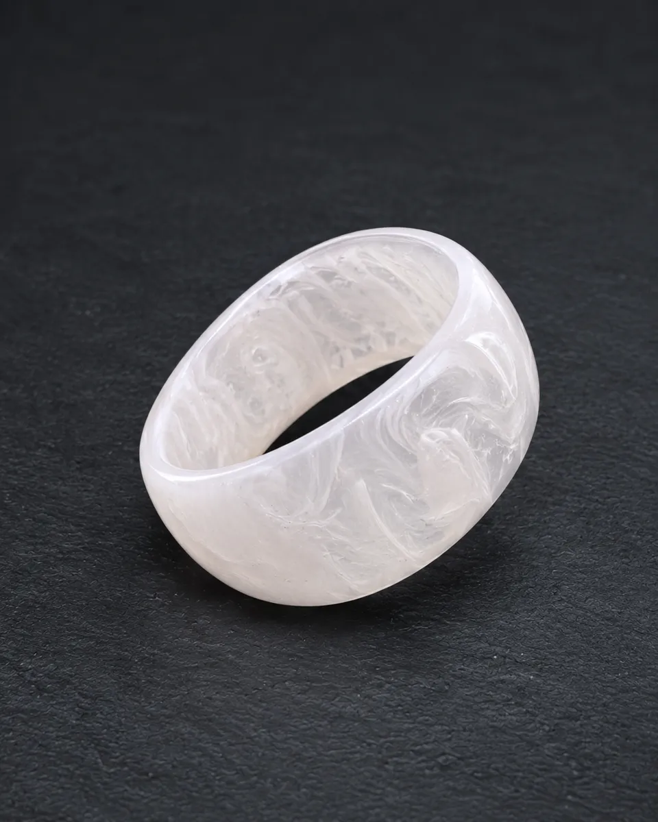 Pearl White Chunky Resin Bangle