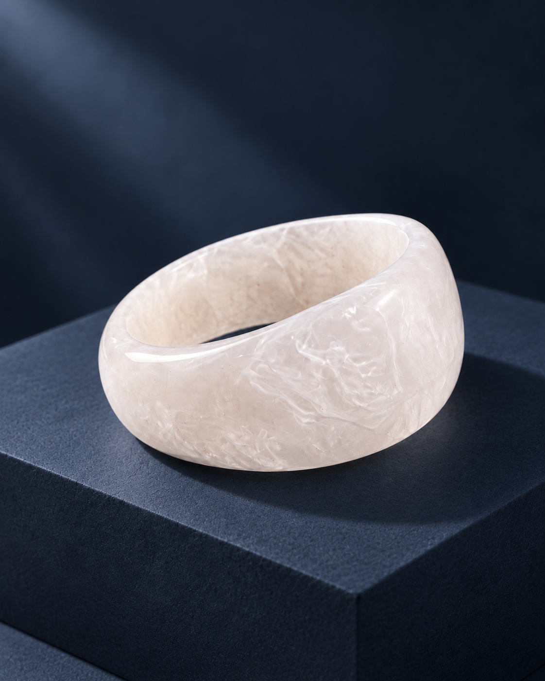 Pearl White Chunky Resin Bangle