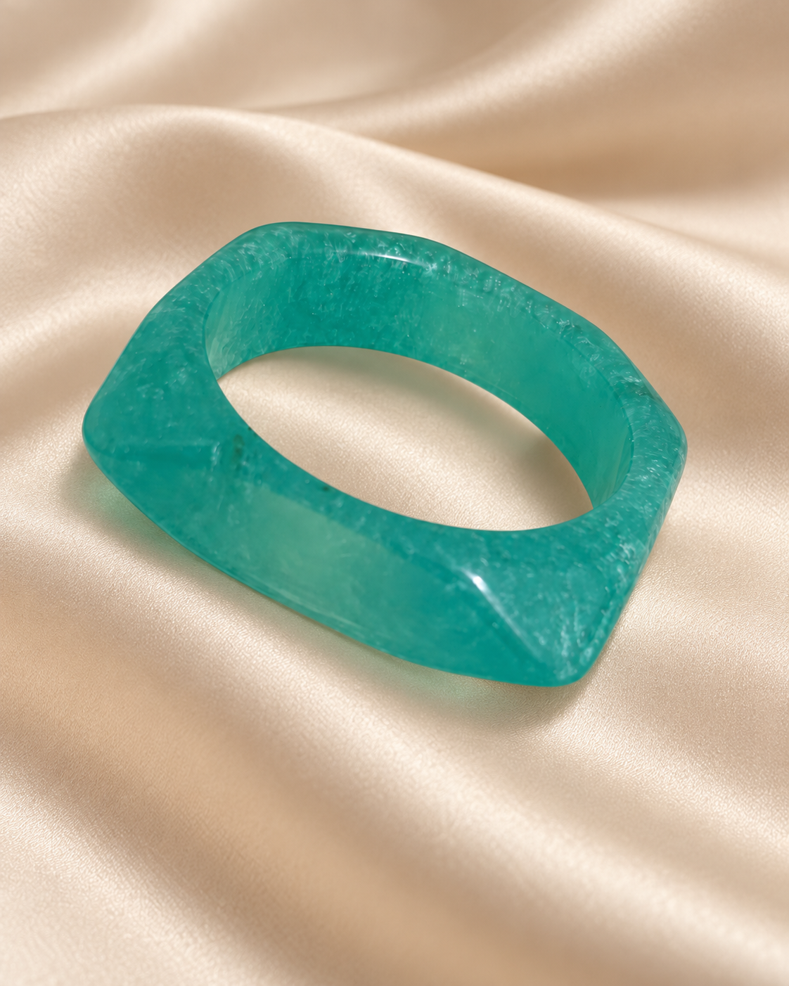 Teal Angular Slim Resin Bangle