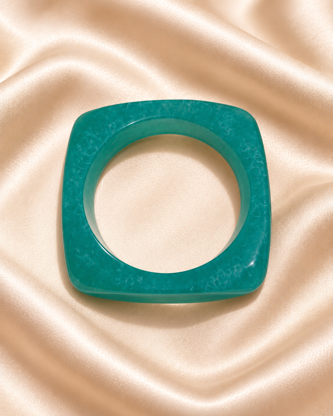 Teal Angular Slim Resin Bangle