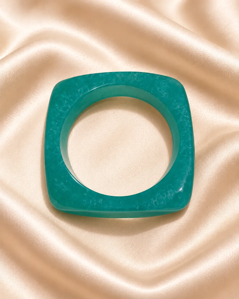 Teal Angular Slim Resin Bangle