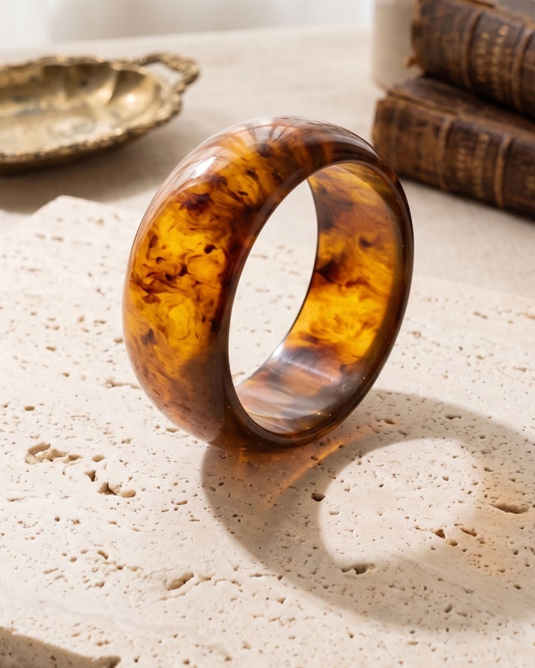 Mocha Round Resin Bangle