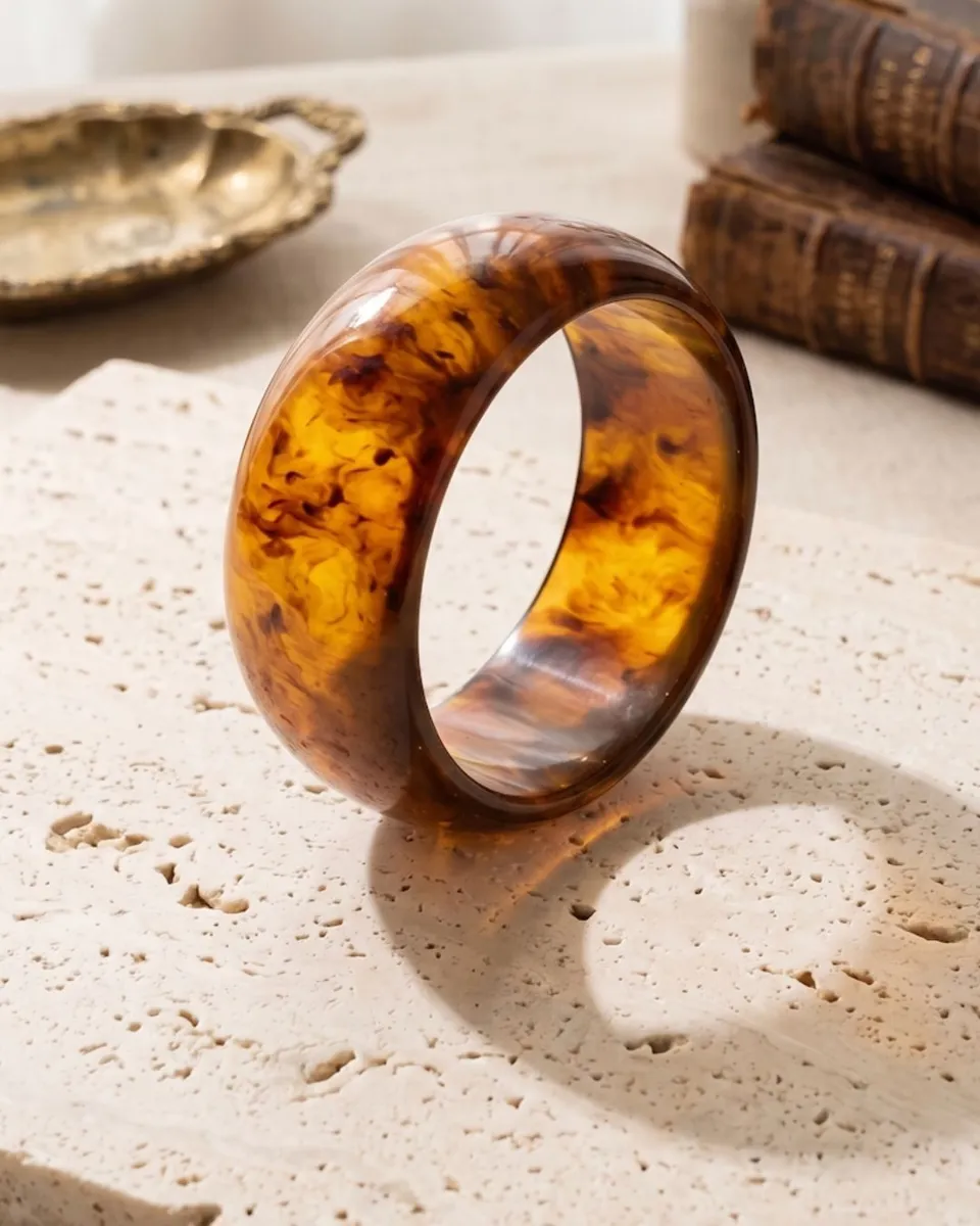 Mocha Round Resin Bangle