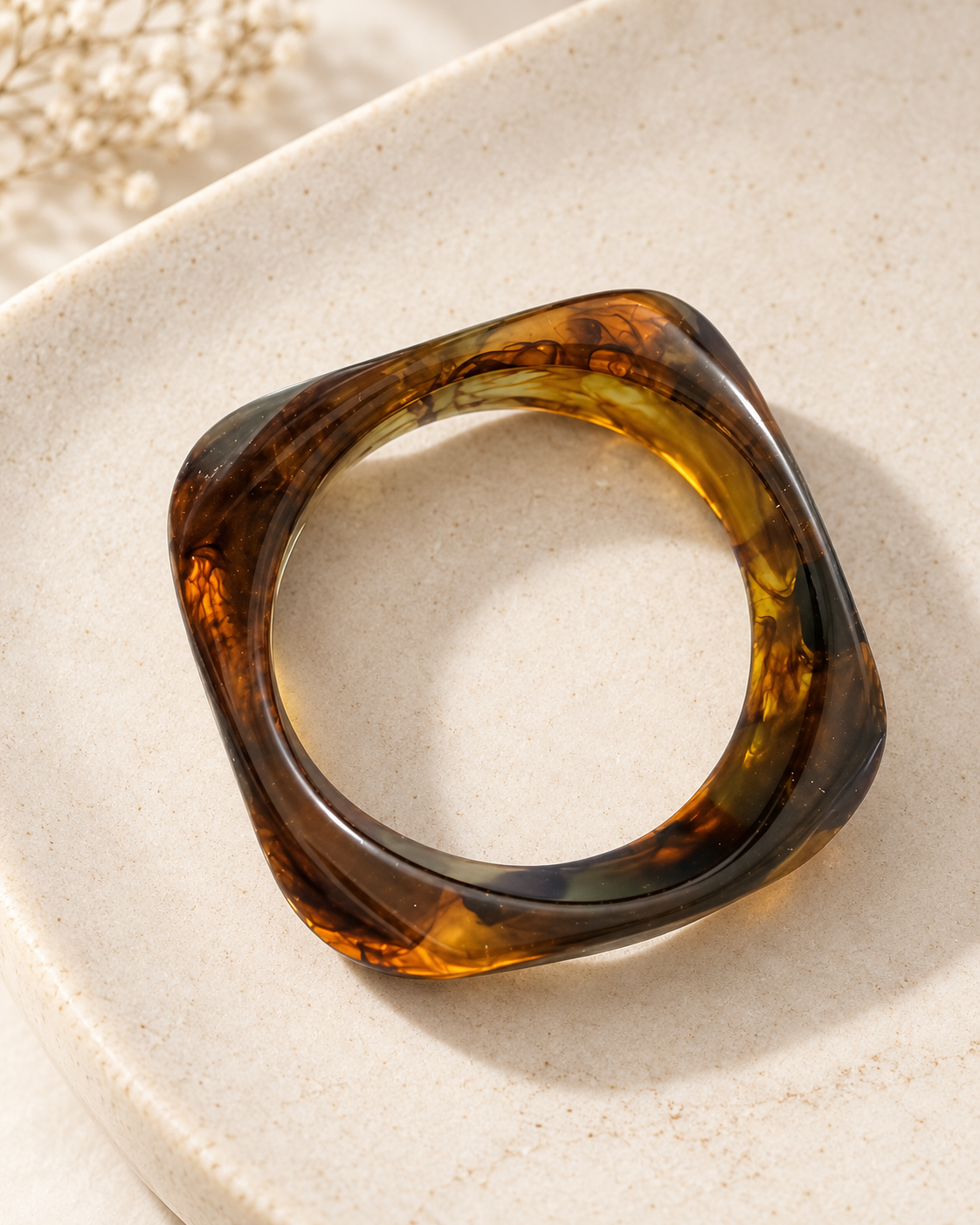 Cocoa Twist Resin Bangle