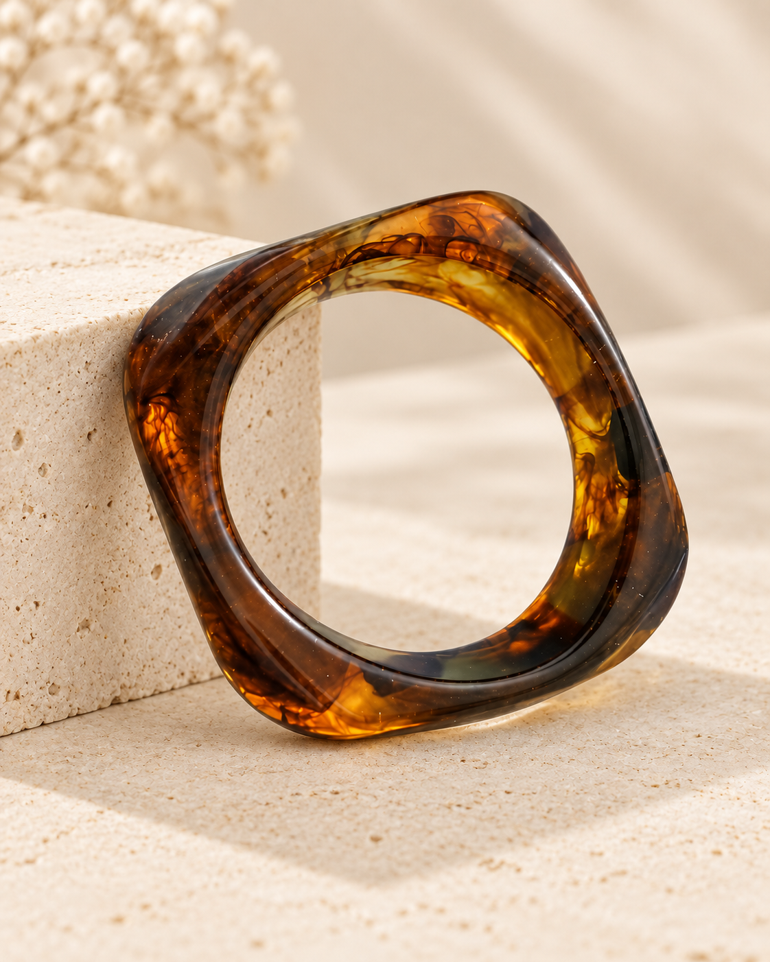 Cocoa Twist Resin Bangle