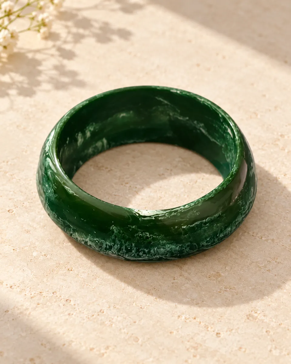 Emerald Angular Resin Bangle
