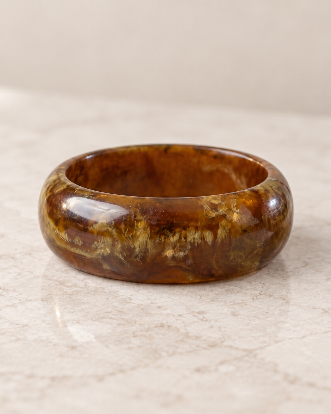 Olive Round Resin Bangle
