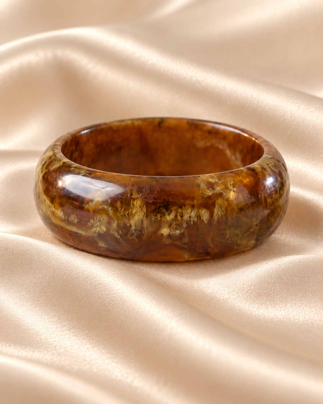 Olive Round Resin Bangle