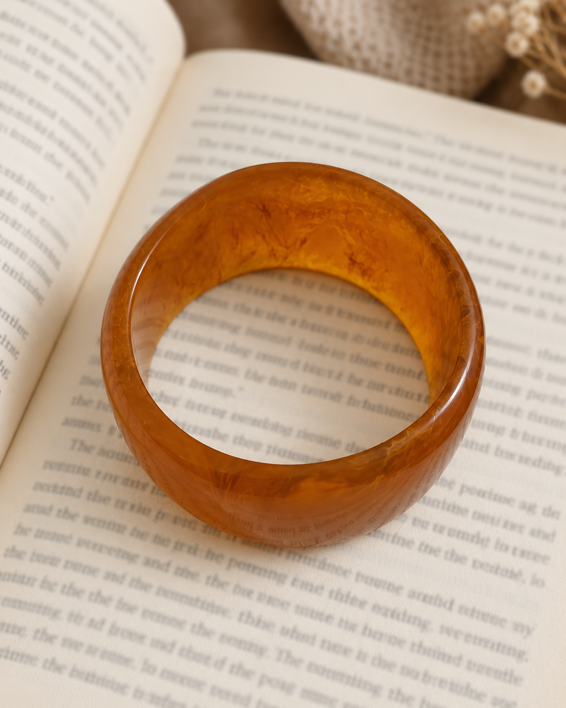 Burnt Orange Chunky Resin Bangle