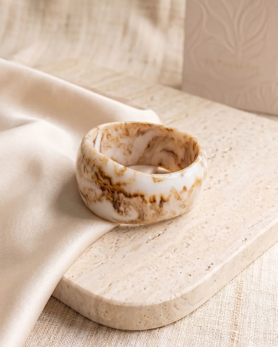 Ivory Round Resin Bangle