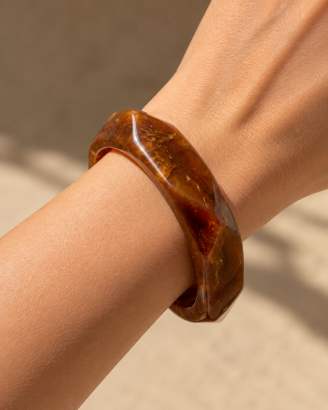 Golden Brown Slim Resin Bangle