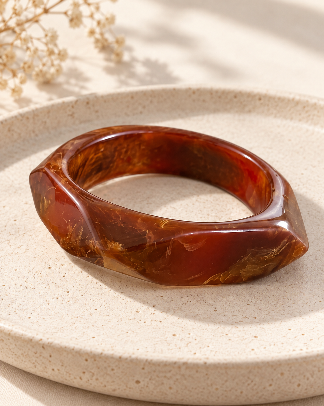 Golden Brown Slim Resin Bangle