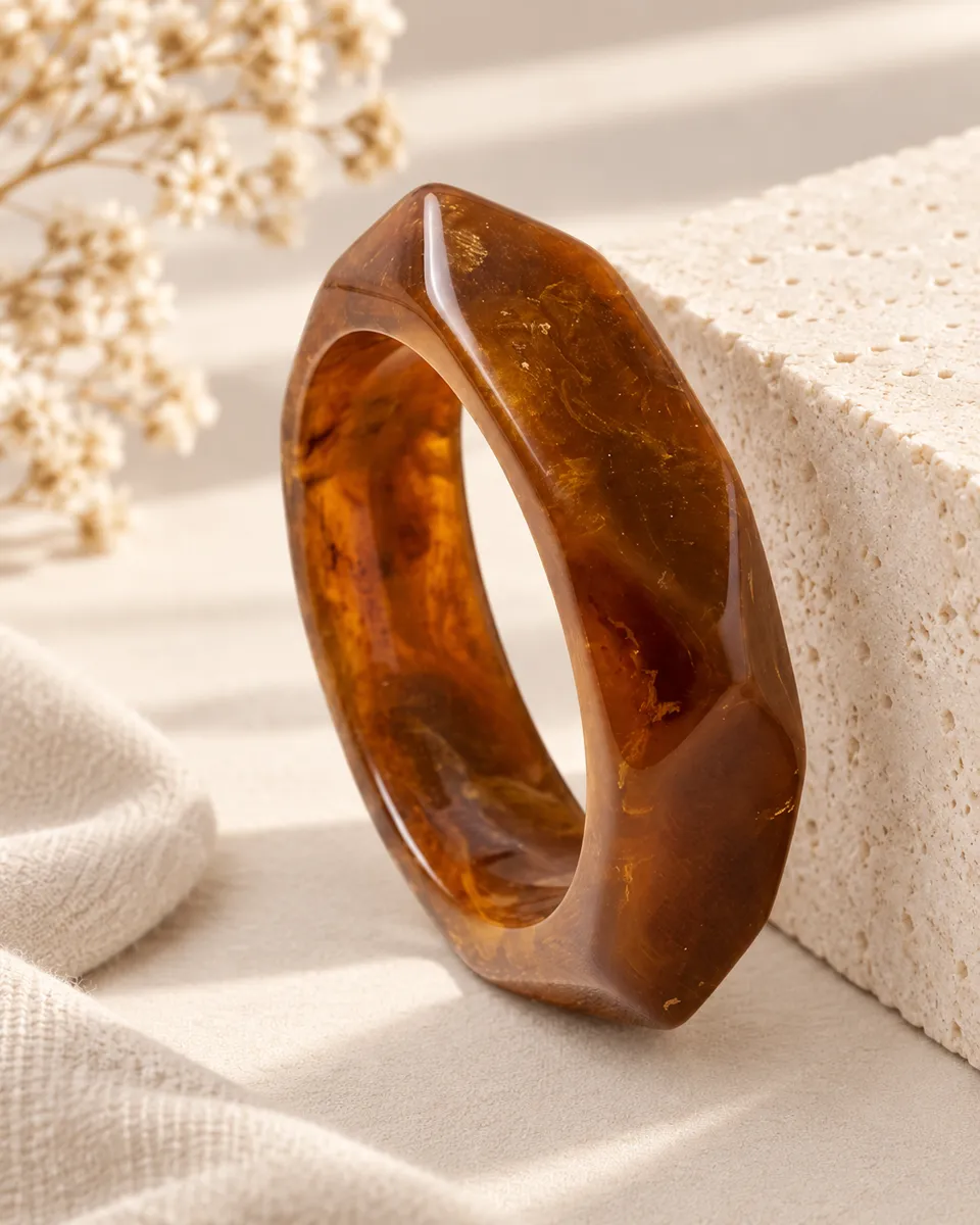Golden Brown Slim Resin Bangle