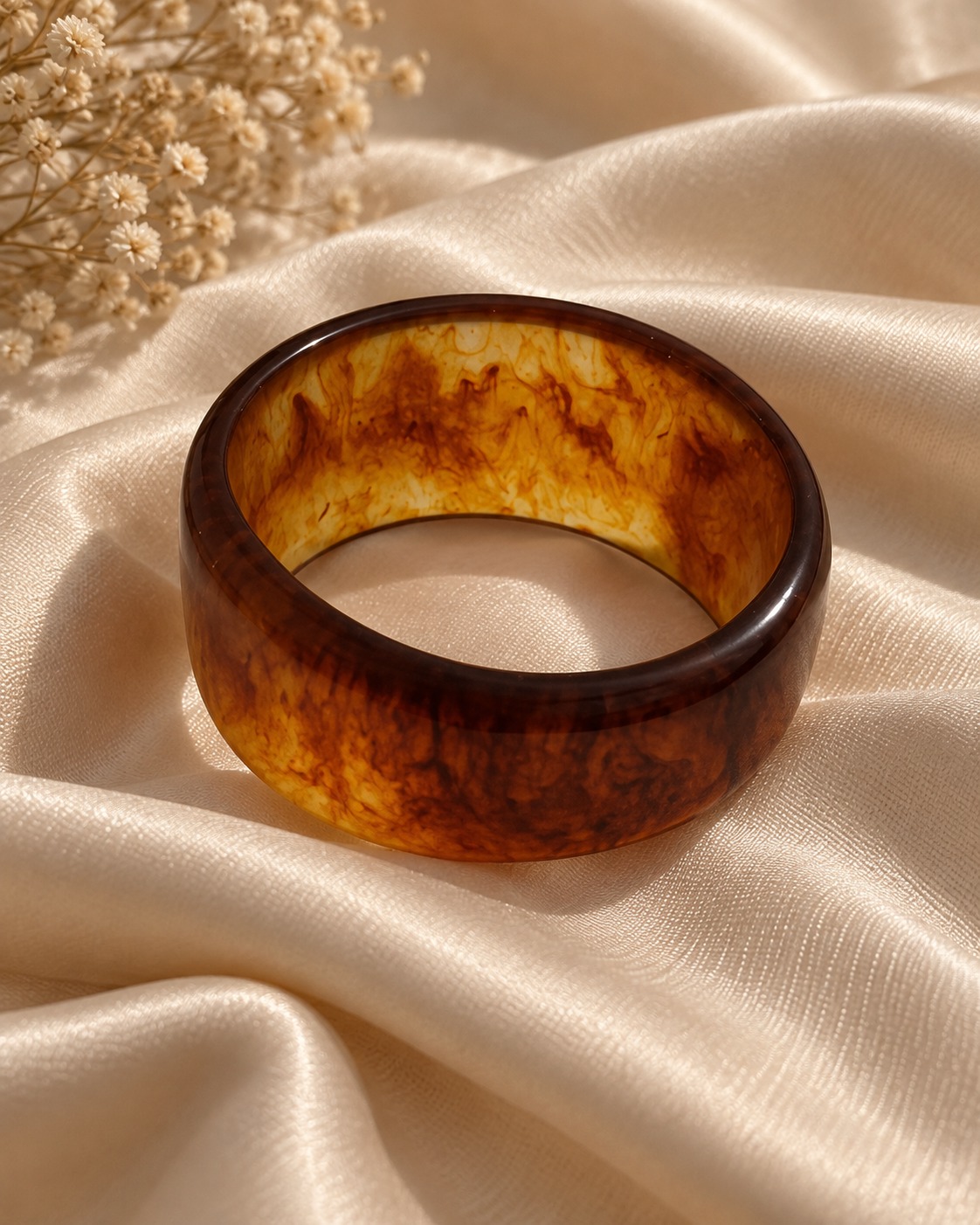 Rustic Brown Chunky Resin Bangle