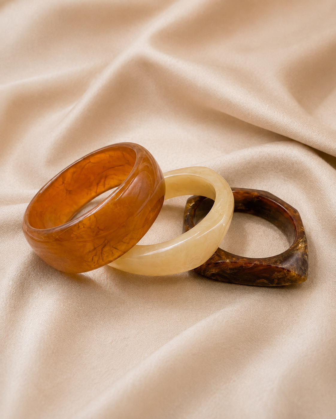 Umber Vibes Editorial Resin Bangle Set