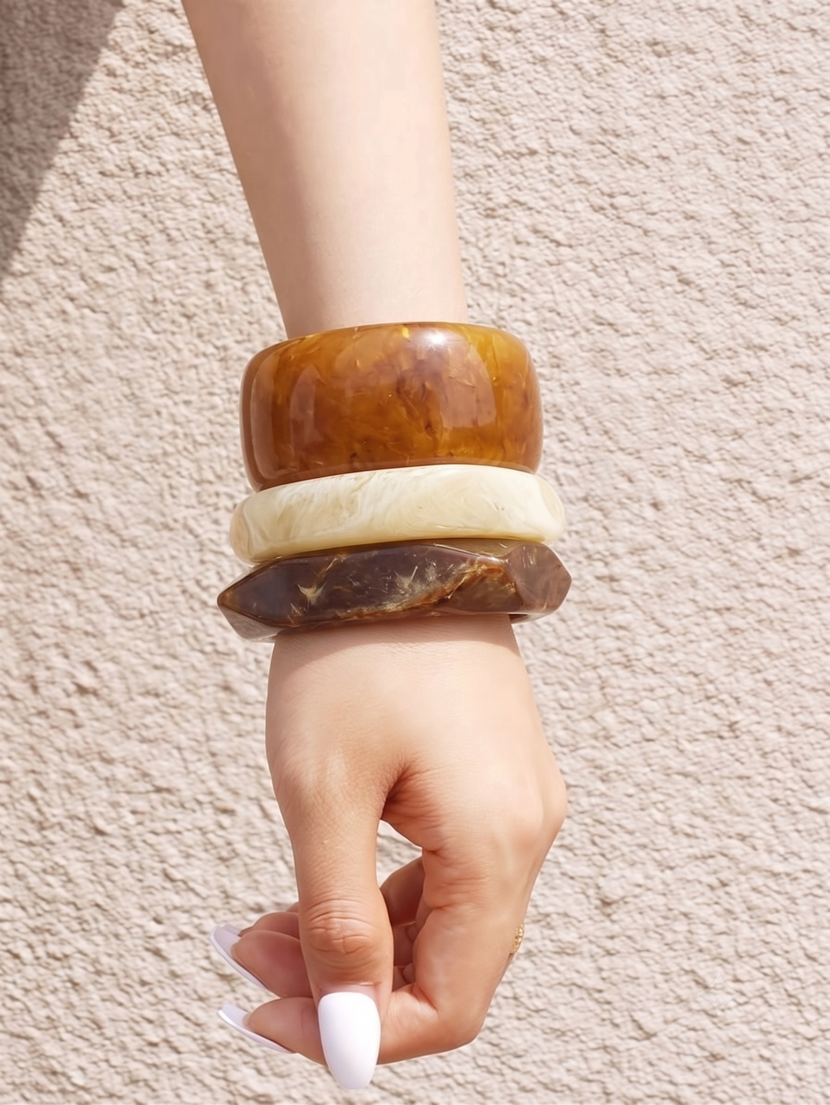 Umber Vibes Editorial Resin Bangle Set
