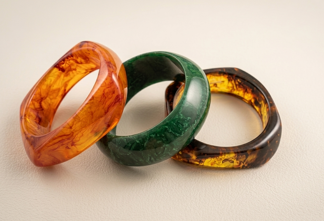 Tango Chunky Twist Resin Bangle Set