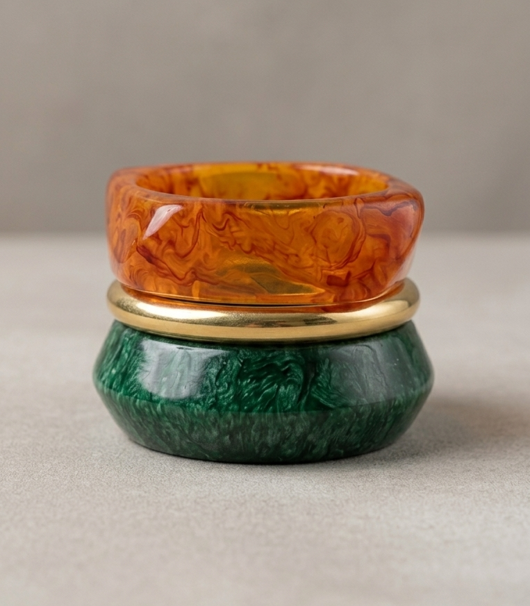 Marigold Magic Twisted Resin Bangle Set