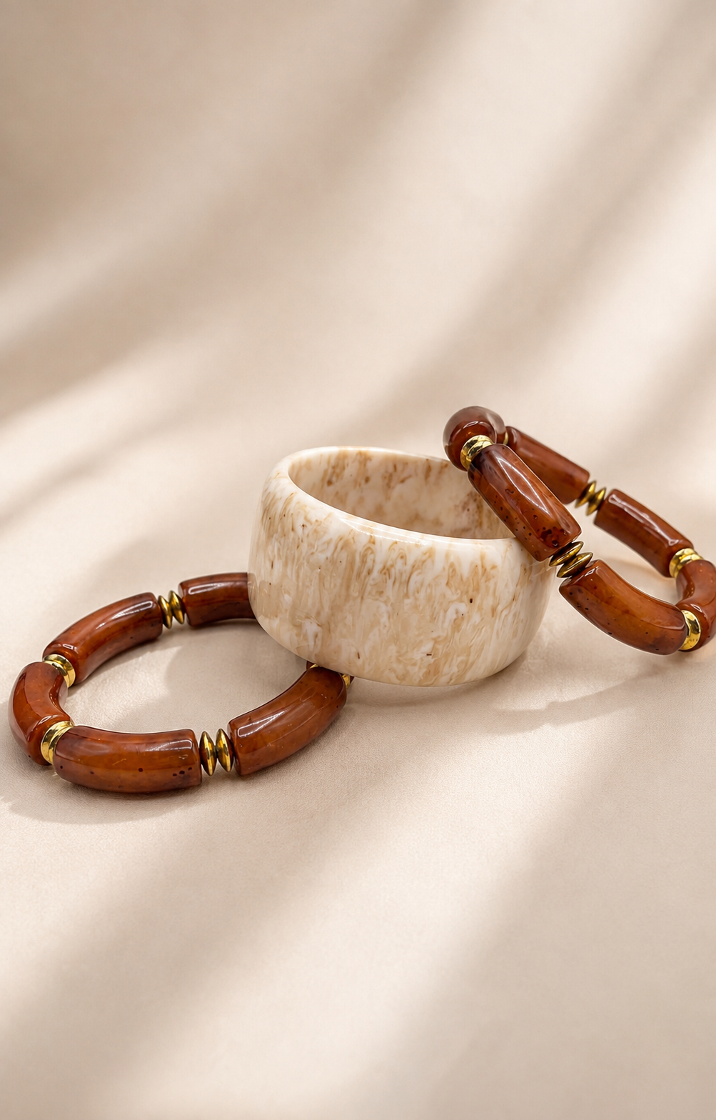 Cozy Knit Ribbed Resin Bangle Set
