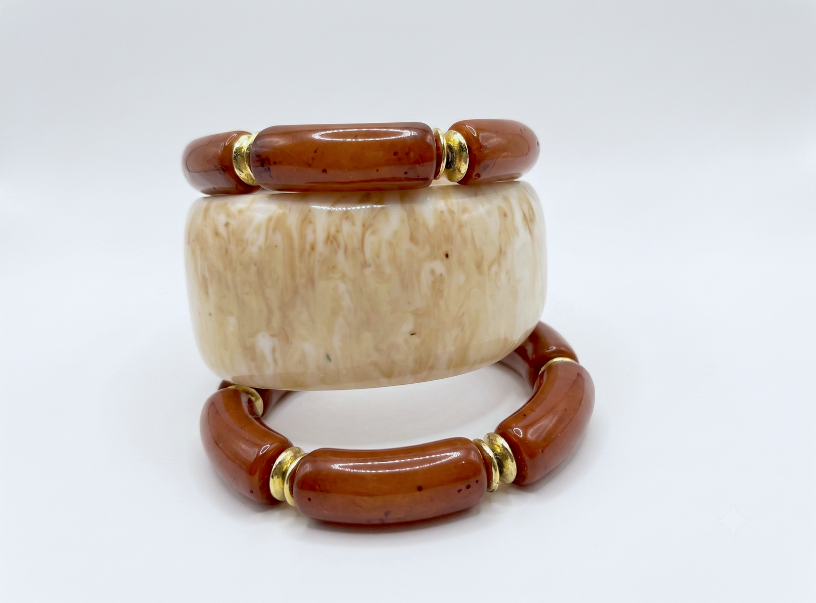 Cozy Knit Ribbed Resin Bangle Set