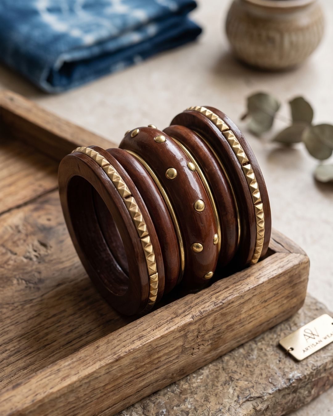 Summer Siren Ripple Wooden Bangle