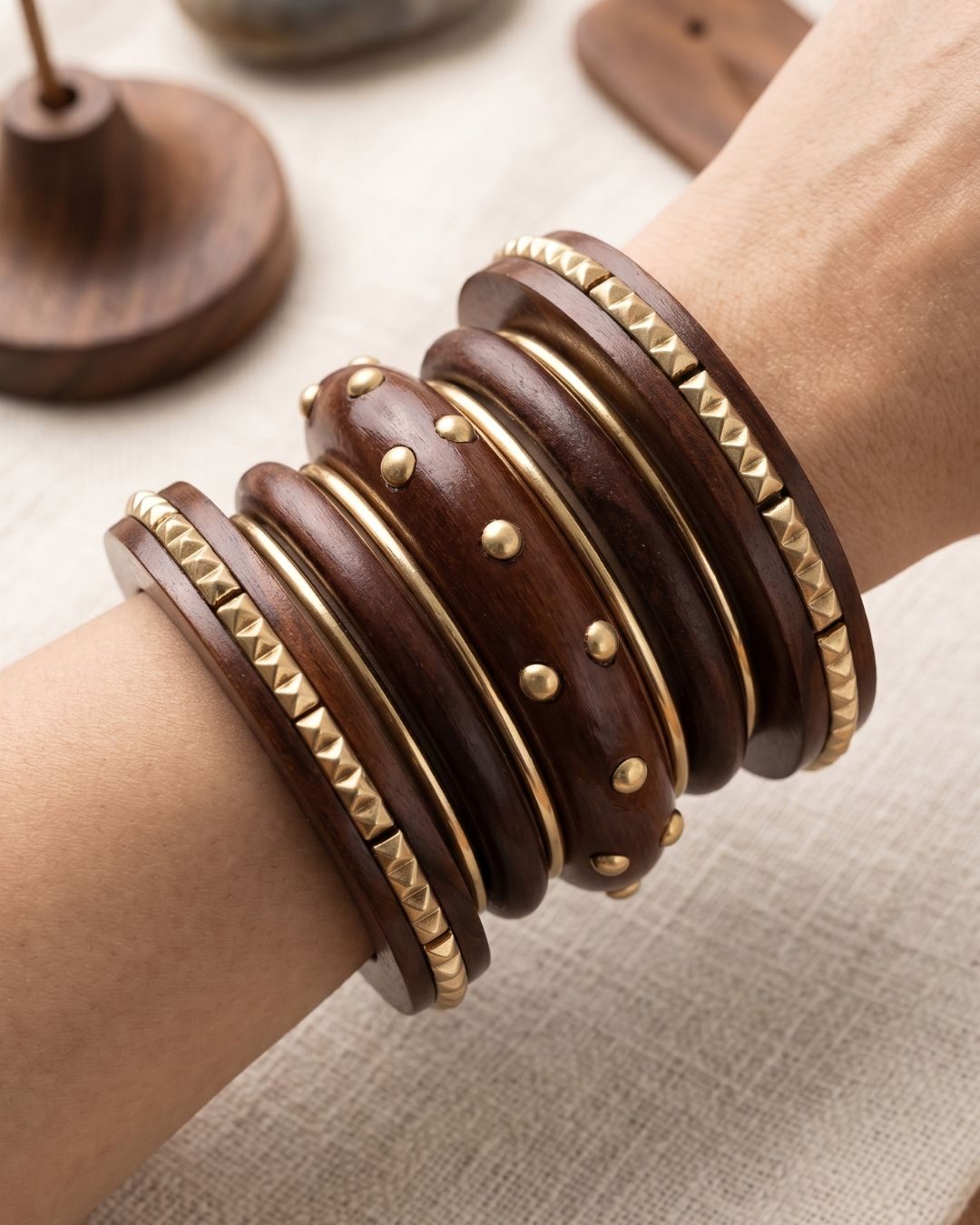 Summer Siren Ripple Wooden Bangle