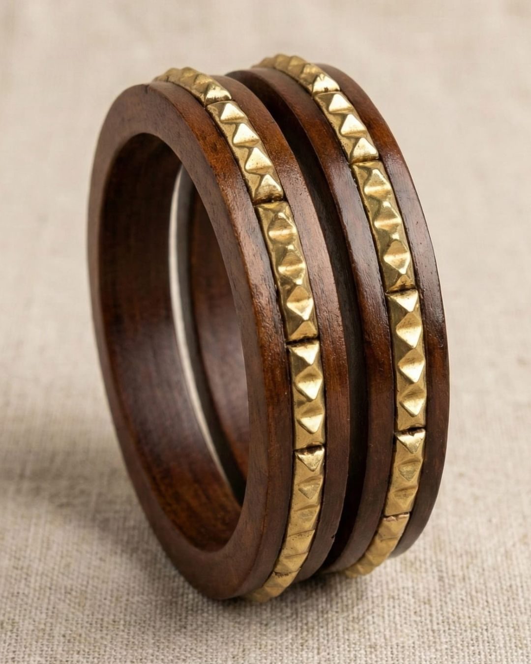 Ocean Waves Organic Wooden Bangle Set