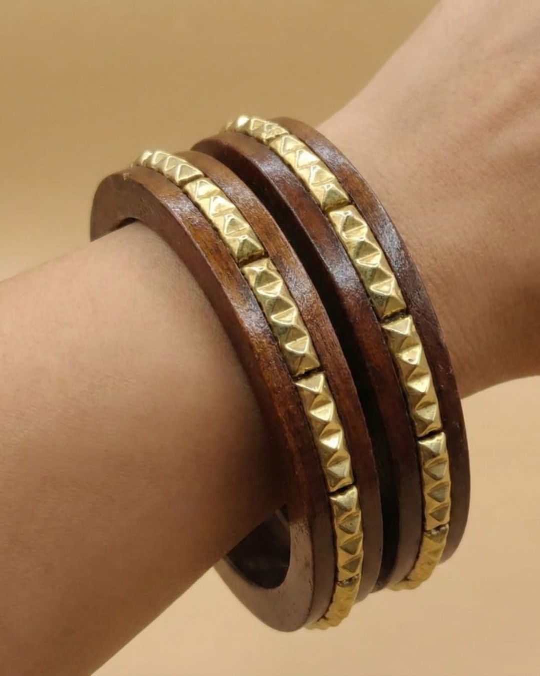 Ocean Waves Organic Wooden Bangle Set